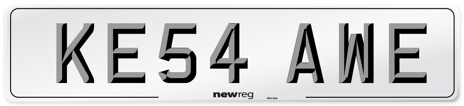 KE54 AWE Number Plate from New Reg